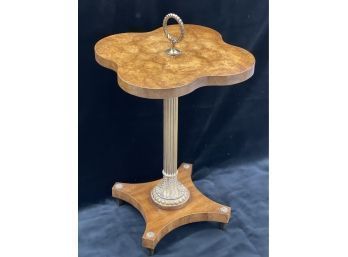 RARE Vintage Weiman Clover Accent Table With Brass Accents
