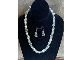 Stone Necklace And Earrings Set