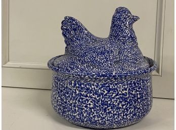 Blue Speckled Chicken Casserole Pot