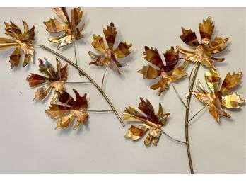 Mid Century Modern Jere Inspired Leaf Sculpture Wall Pieces Set Of 2