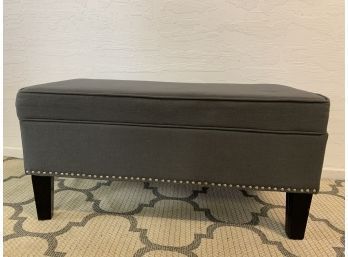 Gray Upholstered Storage Bench