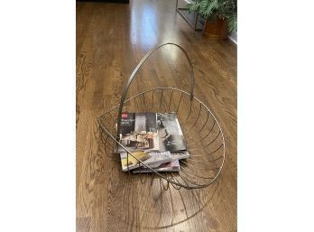 Mid Century Modern Wire Basket/ Magazine Holder