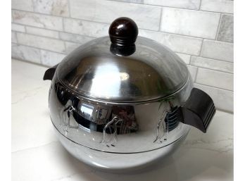 Mid Century Modern PENGUIN Ice Bucket, Hot /cold Server Bakelite Handles And Topper
