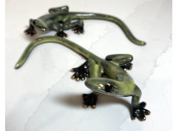 Ceramic Gecko/Lizard Figurines, The Golden Pond Collection. Set Of 2