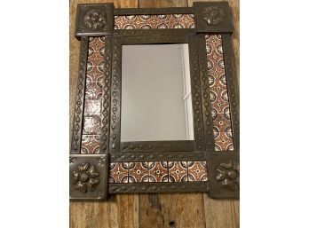 Beautiful Metal & Tile Mirror 20.5 X 24 Inches