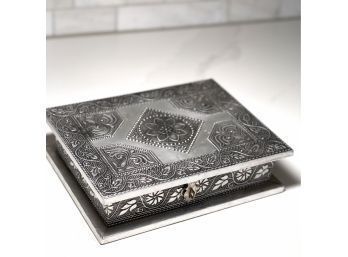 Lovely Hammered Silver Carved Box