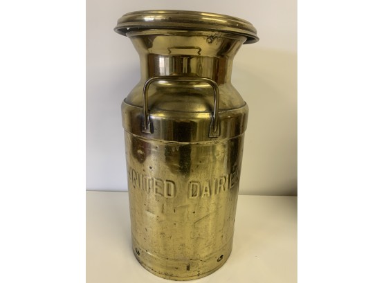 Antique United Dairies Large Brass Milk Churn / Can