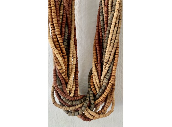 Delicately Dyed African Cork Bead Necklace, A Light & Airy Statement Piece