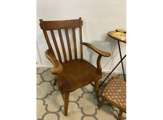Vintage Maplewood Sculpted Chair And Foot Stool