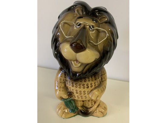 Vintage Lefton Hubert The Lion  Ceramic Piggy Bank