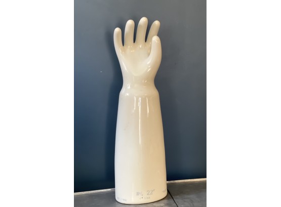 Vintage White Porcelain Glove Mold 22 Inches Tall