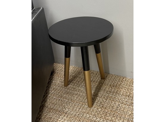 Stylish Round Solid Wood Table With Painted Gold Legs