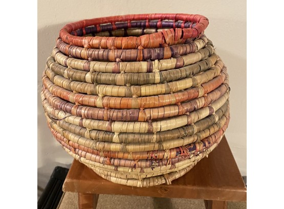 Large Vintage Single Coil Woven Basket