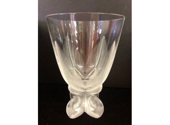 Beautiful Signed Large Lalique Crystal Vase
