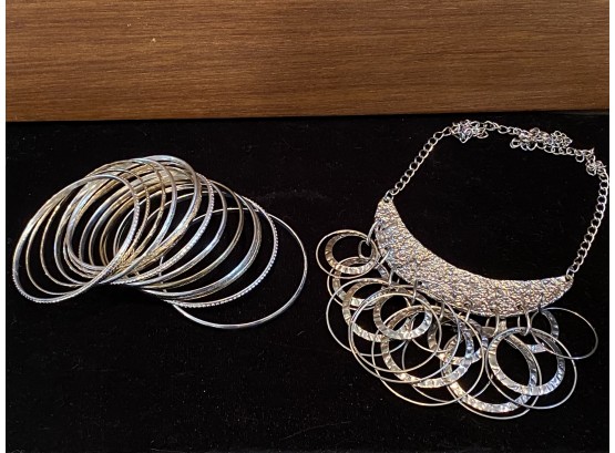 Wispy Costume Bangles And Necklace
