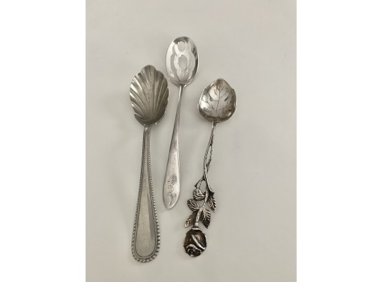 Three Unique Silver Spoons