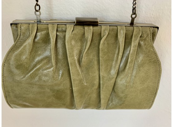 Leather Olive Green Hobo Purse