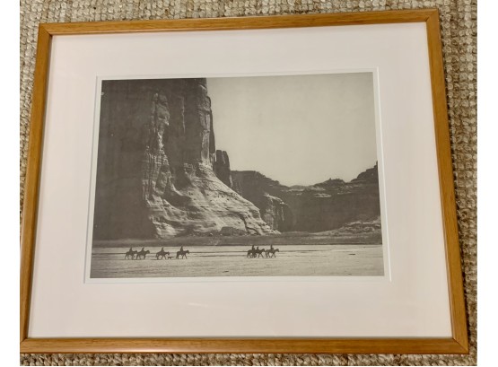 Navajos, Canyon De Chelly, C.1904 By Edward S. Curtis 19 X 23 Framed Art