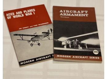 Vintage Military Aircraft Books,  WWI Aces And Pilots And Aircraft Armament.