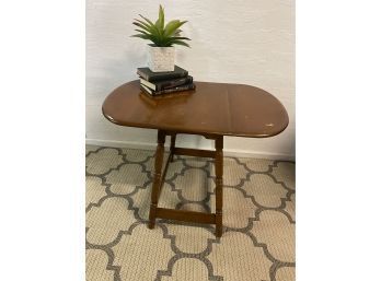 Vintage Well Made Side Table With Fold Down Leaves