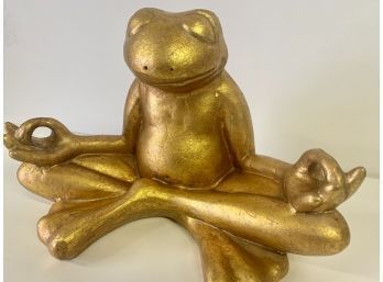 Gold Yoga Frog / Meditating In  Lotus Pose  Approx. 14 X 9