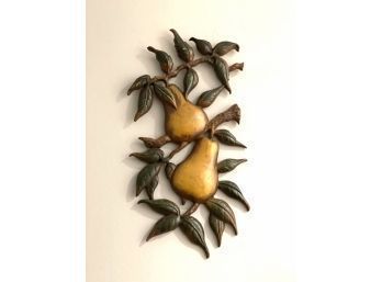 Vintage Sexton Cast Metal Pears Wall Plaque