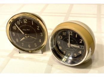Vintage Westclock Baby Bens - A Pair.  C1-Y And Rare Futura Style With Date And Time