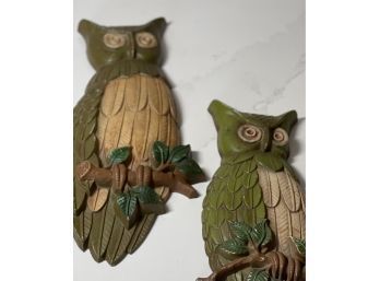 Vintage Sexton Cast Metal Owls