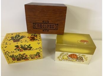 Three Little Mid Century Recipe Boxes