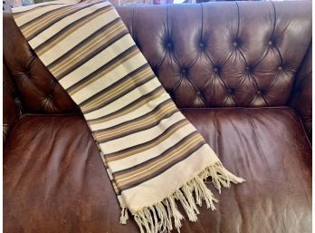 Neutral Striped Blanket /Throw