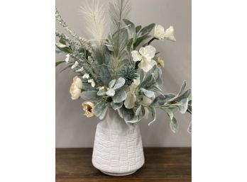 Floral Arrangement:  Cross Hatch Vase With Floral Stems