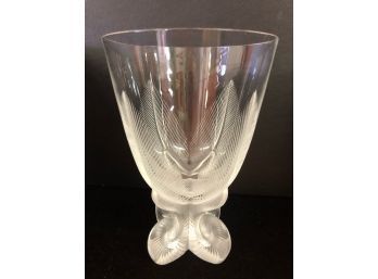 Beautiful Signed Large Lalique Crystal Vase