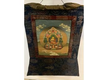 Thangka Wall Decor With Silk / Tapestry Approx.  21 X 15