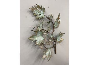 Gorgeous Patinated Leaf Sculpture. 16 X 24