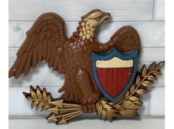 Vintage Sexton Cast Metal Eagle With Shield, Wall Plaque