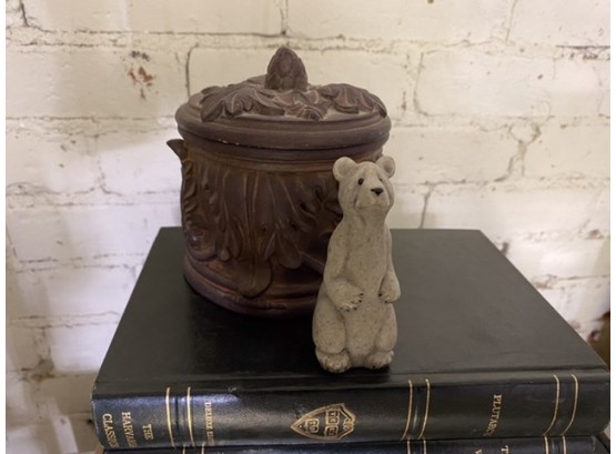 Small Decorative Container And Bear