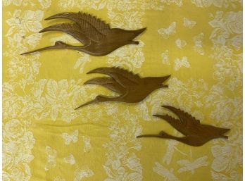 Set Of 3 Vintage Bird Wall Carvings