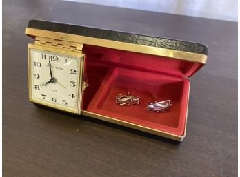 Phinney-Walker Traveling Valet Alarm Clock And Cuff Links