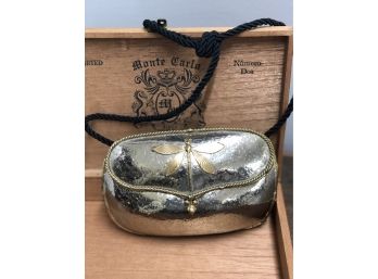 Silver And Gold Metal Dragonfly Purse