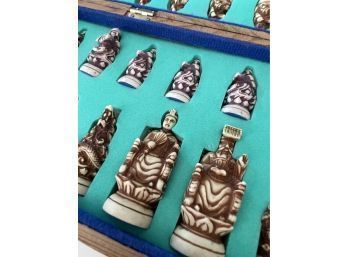 Amazing Ornately Carved Asian Inspired Chess Set.