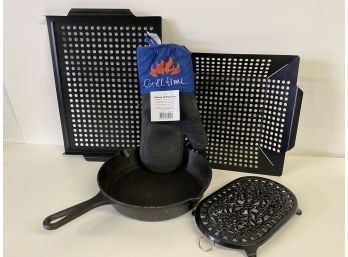 Cast Iron Pan And BBQ Lot