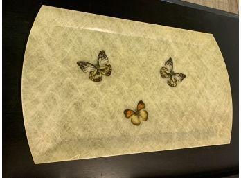 Mid Century Spun Fiberglass Butterfly Tray 20.5 X 12.5 Inches
