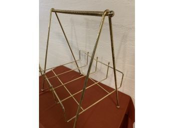 Vintage Gold Triangle Magazine Rack 20 X 17 Inches