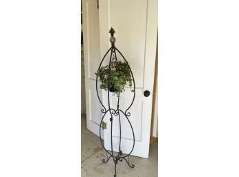 Vintage Metal Garden Art/Basket Holder 5 Ft Tall.