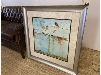 Large Spring Bird Print Very Well Framed 37x37 Inches