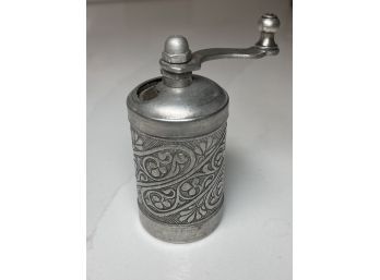 Vintage Silver Mini Peppergrinder, Carved And Etched And So Very Charming