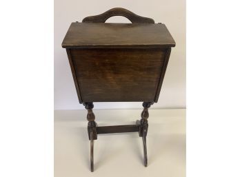 Antique Standing Sewing Box  14 X 24 Inches