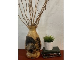 Large Aspen Carved Vase 9 X 17 Inches