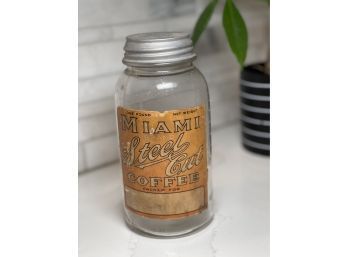 Vintage Miami Steel Cut Coffee Jar