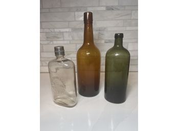 Vintage Bottles, Set Of Three